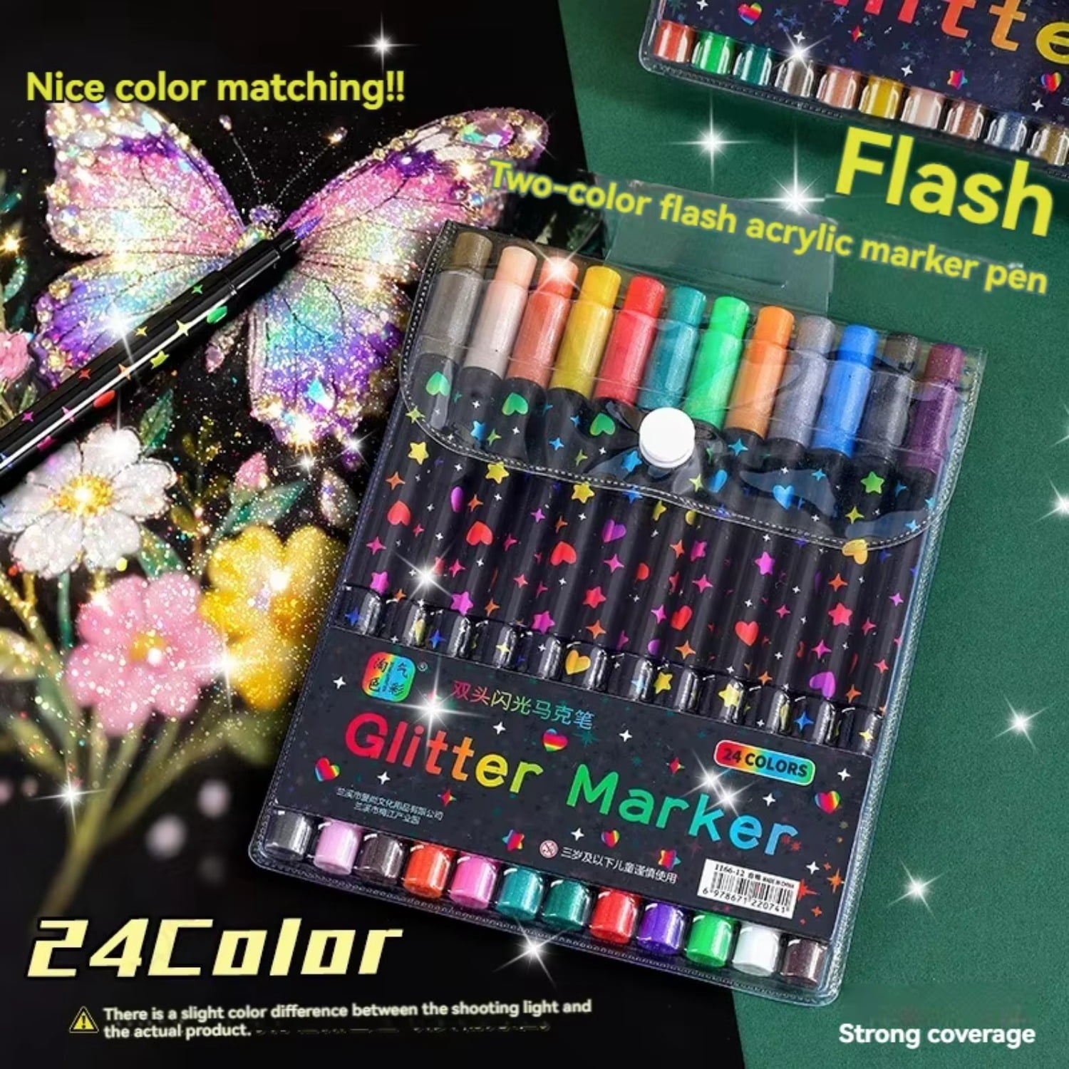 24/48/72/96 Colors Acrylic Paint Markers, Dual-Tip with Fine Tip and Brush Tip Pens for Stone, Wood, Calligraphy, Canvas, Ceramic, Metal, Glass, Rock Painting, and DIY Crafts