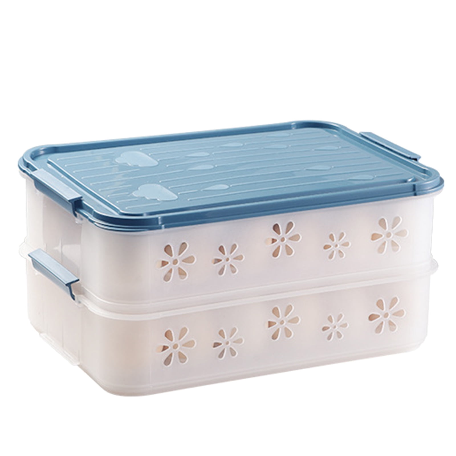 24/48 Grid Egg Container for Refrigerator Stackable Egg Storage Tray Organizer