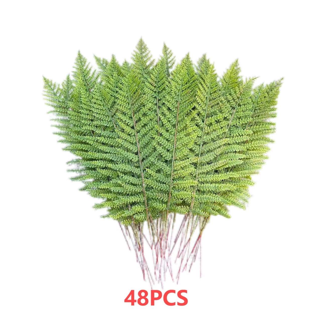 24/48 Pcs Artificial Boston Fern Leaves, 12.2 Inch Lush Green Fake Fern Plant, UV Resistant Foliage for Indoor Outdoor Home Office Decor