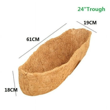 24-48'' Trough Coco Liner Planting Flower Wall Hanging Basket Planter Window Box