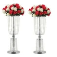24.4in Silver Vases for Centerpieces, 2Pcs Metal Wedding Flower Stand