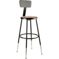 thumbnail image 1 of National Public Seating Height Adjustable Stool with Back and Round Hardboard Seat, 1 of 7
