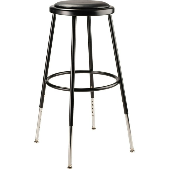 24.5 -32.5" Height Adjustable Heavy Duty Vinyl Padded Steel Stool - Black