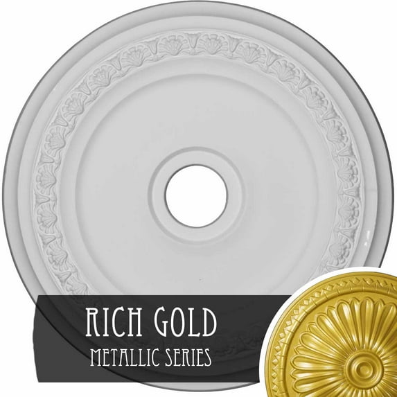 24 5/8"OD x 1 1/2"P Salford Ceiling Medallion, Hand-Painted Rich Gold