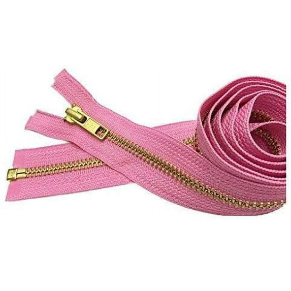 24" #5 Brass Metal Separating YKK Medium Weight Jacket Zipper - 1 Zipper Per Pack - Made in The United States (Holiday Pink 515)