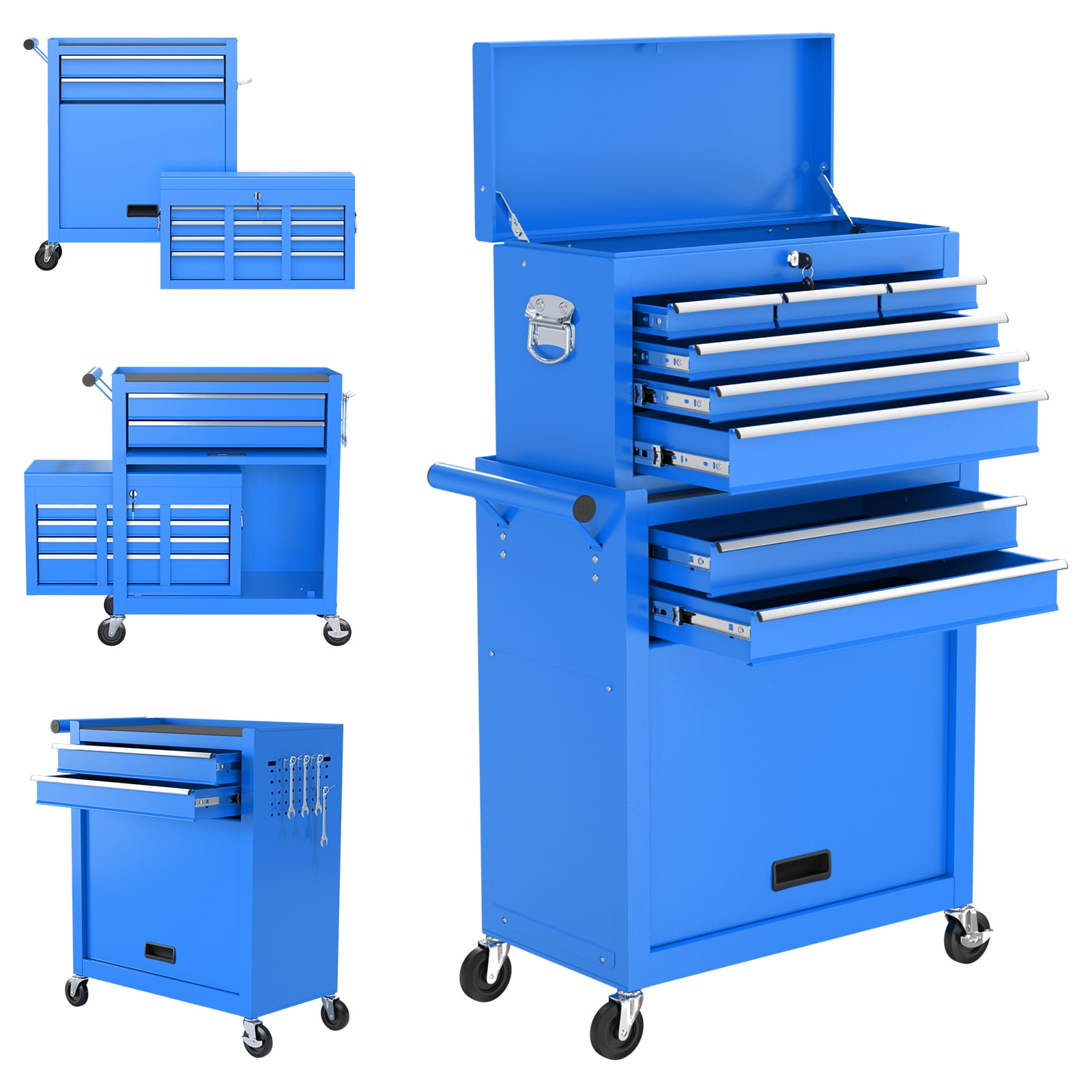 24.5 Inch 2IN1 8Drawer Rolling Tool Chest & Large Capacity