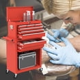 thumbnail image 1 of 24.5 Inch 2-IN-1 8-Drawer Rolling Tool Chest & Cabinet Large Capacity Tool Box with Lockable for Workshop Garage,Red, 1 of 7