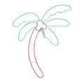 thumbnail image 1 of 24.5" Orange and Green LED Lighted Coconut Palm Tree Window Silhouette Decoration, 1 of 4