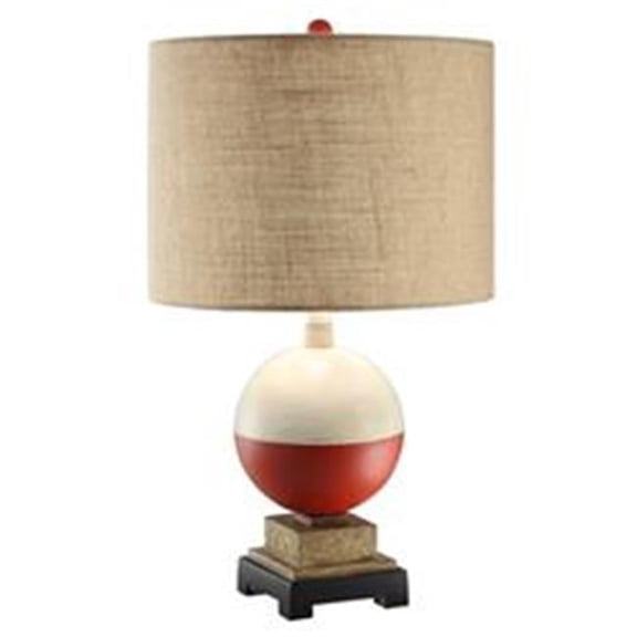 24.5 in. Bobber Table Lamp with Burlap Shade