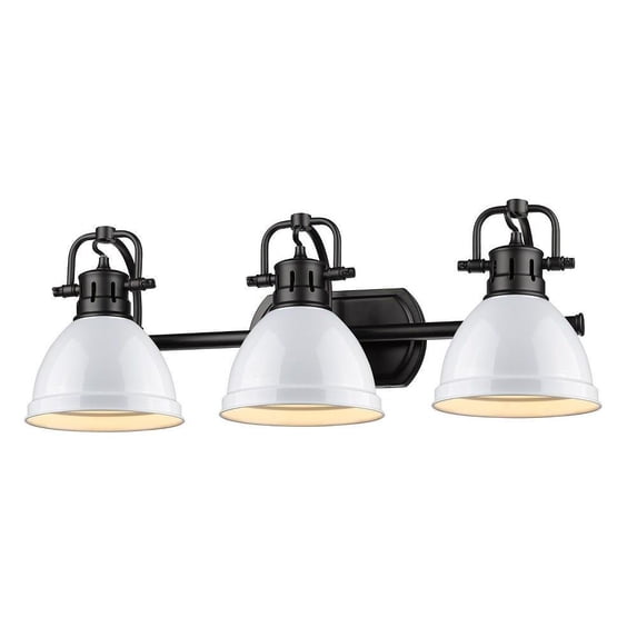 24.5 inch 3 Light Vanity Light in Classic Style 8.5 inches High By 24.5 inches Wide-Matte Black Finish-White Shade Color Bailey Street Home