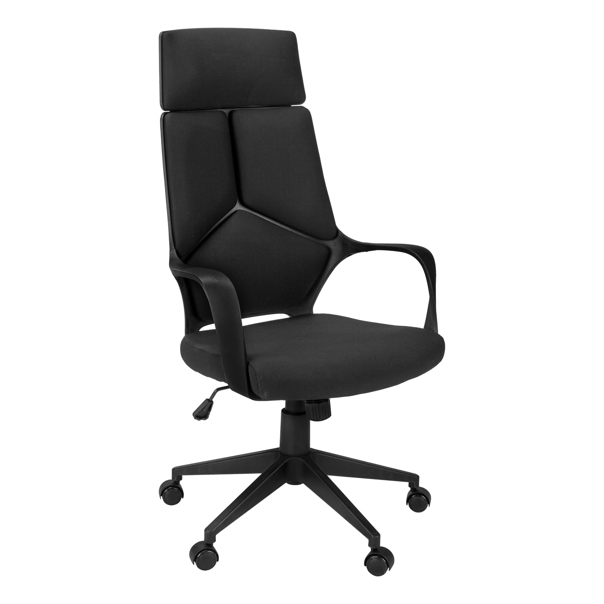 Julia Contemporary High-Back Black Leather & Metal Office Chair