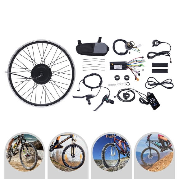 24" 500W Electric Bike Conversion Kit Front Wheel - 36V E-Bike Hub Motor Kit with Cruise Control, 5-Gear PAS, Dual Mode Controller & LCD Display - Convert Bicycle To Electric Bike