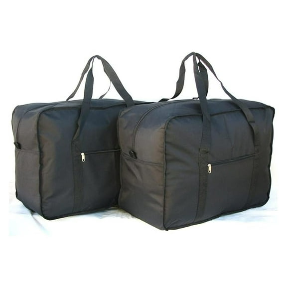 24" 50LB. SQUARE JUMBO DUFFLE/ BAG LUGGAGE SUITCASE TOTE - Black - Polyester - 24" x 12" x 18"