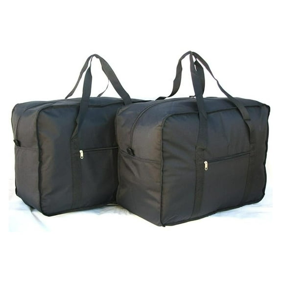 24" 50LB. SQUARE JUMBO DUFFLE/ BAG LUGGAGE SUITCASE TOTE - Black - Polyester - 24" x 12" x 18"