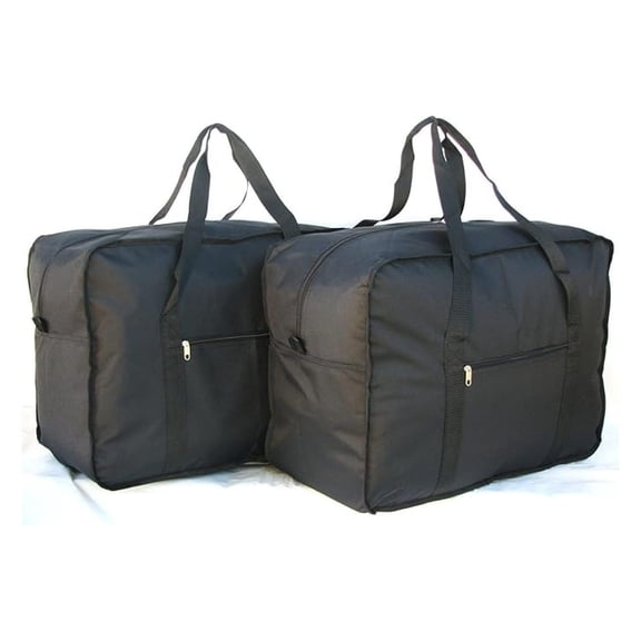 24" 50LB. SQUARE JUMBO DUFFLE/ BAG LUGGAGE SUITCASE TOTE - Black - Polyester - 24" x 12" x 18"