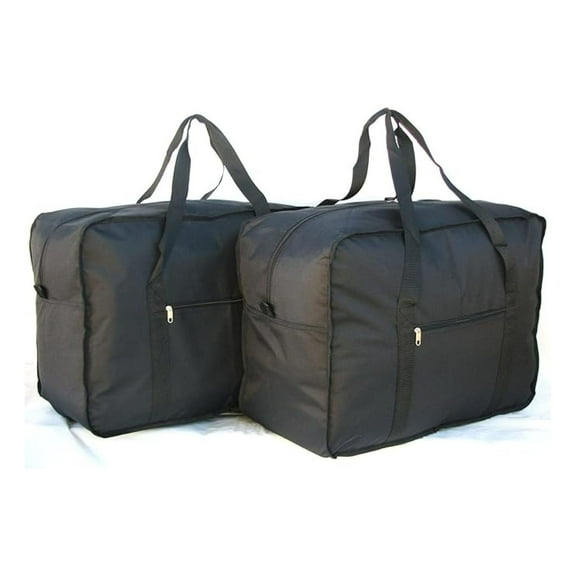 24" 50LB. SQUARE JUMBO DUFFLE/ BAG LUGGAGE SUITCASE TOTE - Black - Polyester - 24" x 12" x 18"
