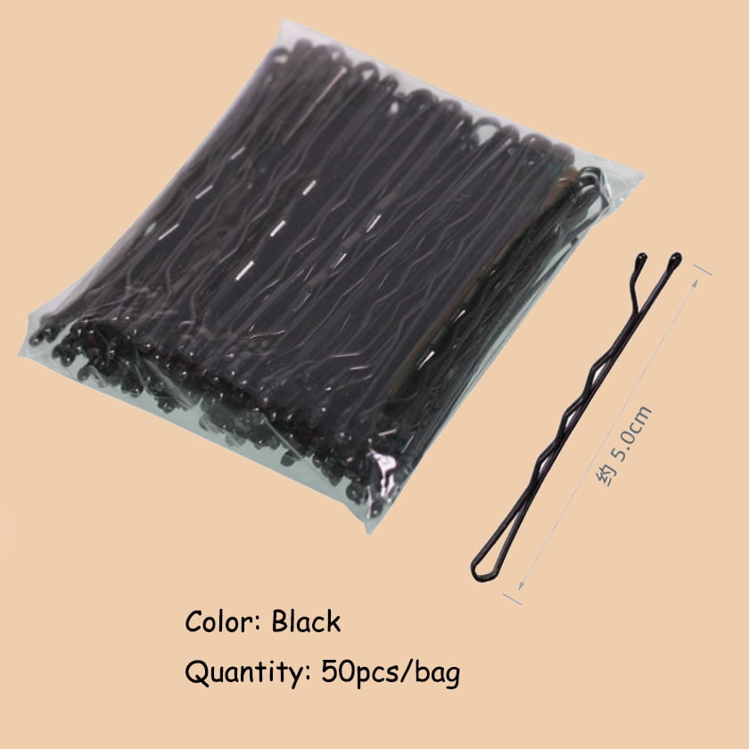 24/50pcs Black Hairpins For Women Hair Clip Lady Bobby Pins Invisible Wave Hairgrip Metal Hairclip Makeup Bangs Fixed Hairgrips