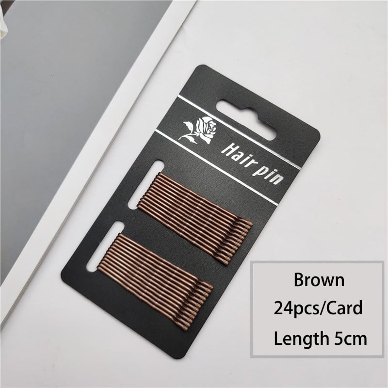 24/50pcs Black Hairpins For Women Hair Clip Lady Bobby Pins Invisible Wave Hairgrip Metal Hairclip Makeup Bangs Fixed Hairgrips
