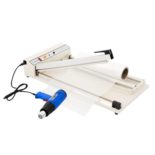 24 530 Watt Shrink Wrapping Machine, Sealer with Heat Gun, Temperature Controlled Shrink Wrapping Sealer for PVC POF Film$$Tools & Hardware Other