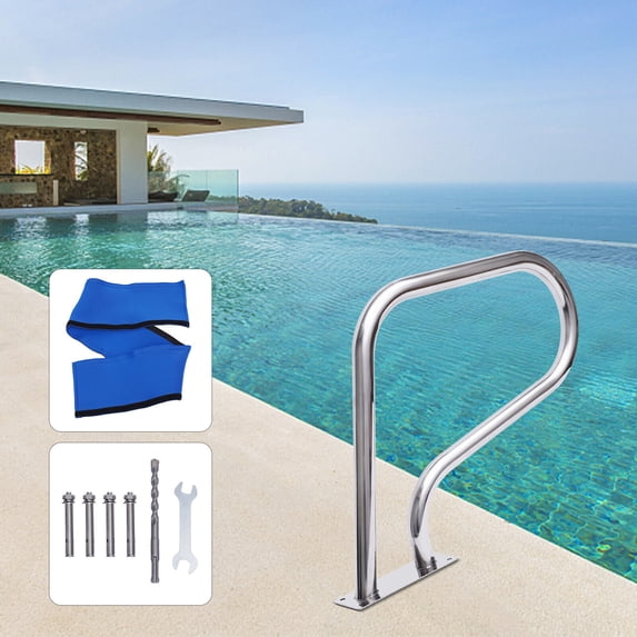 24.5cm Swimming Pool Hand Rail Stainless Steel Ladder Handrail Stair w ...