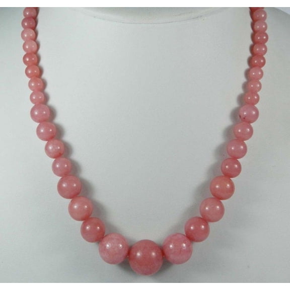 24" 6-14mm Exquisite Pink Rhodochrosite Round Beads Gemstone Jewelry Necklace
