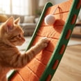thumbnail image 1 of L-Shaped Vertical Cat Scratcher & Bed Combo, Durable Lint-Free Felt Cat Scratching Board With Hanging Ball Toy For Kittens & Cats, Interactive Claw, 1 of 4