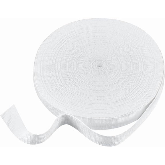 24.6 Yards Cotton Webbing Strap 1 Inch Sewing Twill Webbing Polycotton Herringbone Webbing Tape Bias Tape for DIY Crafts Sewing Binding Gift Wrapping Tote Bags Making White DIY