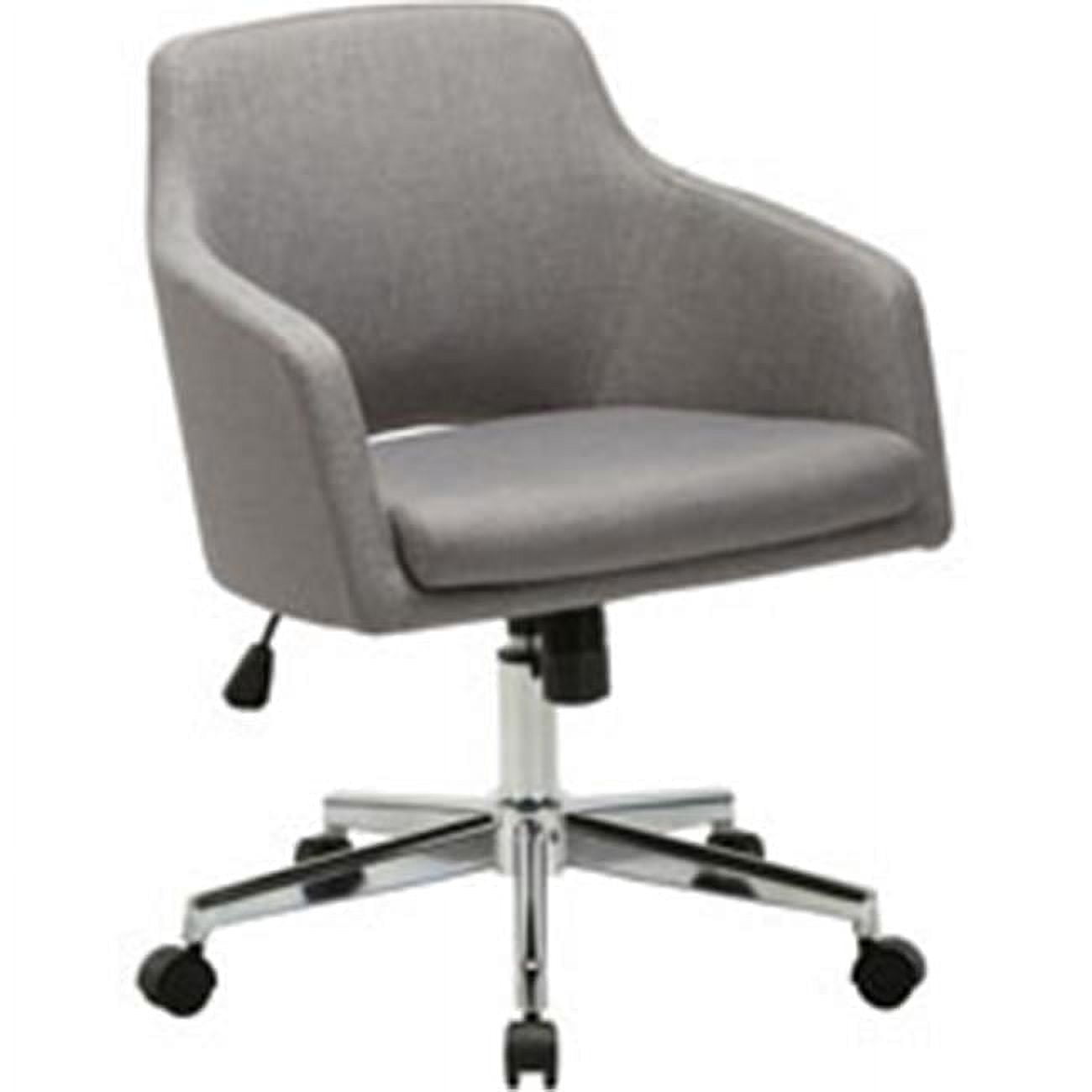 Mid-Century Modern Gray Fabric Swivel Task Chair