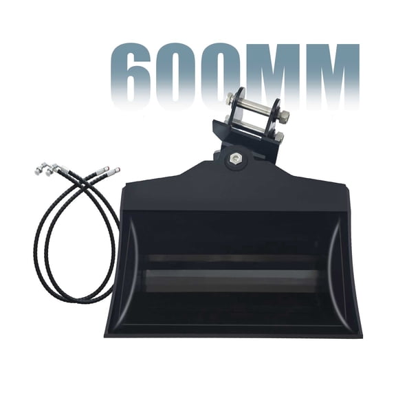 24"(600mm) Tilting Bucket for 0.8-1.5 Ton Mini Excavators, Flat Tooth Backhoe Attachment