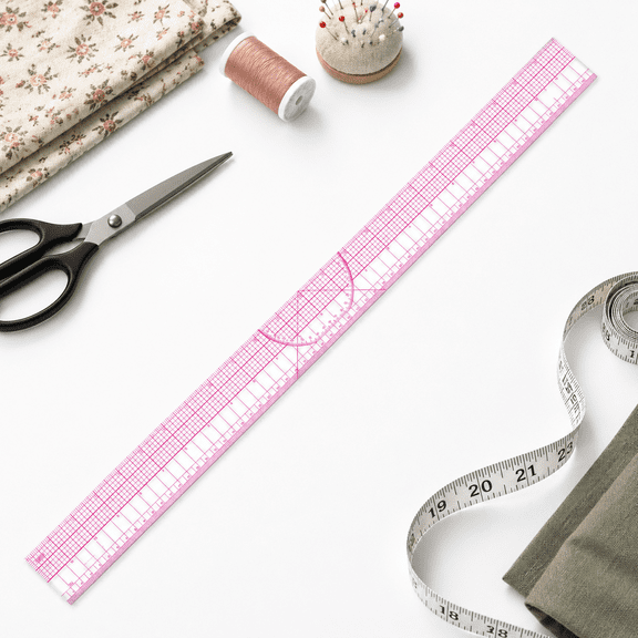 24" 60cm Graph Ruler With Protractor - Dual Pattern Grading Tool
