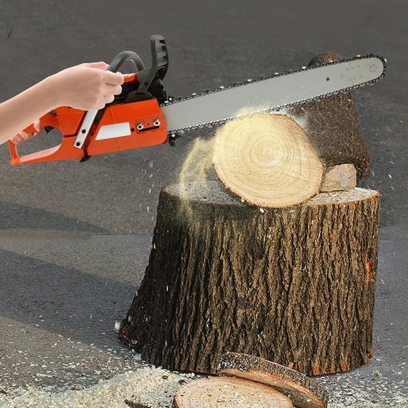 24" 65cc Gasoline Chainsaw Cutting Wood Gas Sawing Crankcase Chain Saw