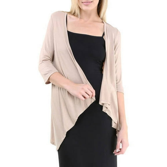 24/7 Apparel Women's 3/4-Sleeve Open Shrug