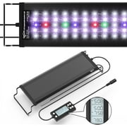 24/7 Auto On/Off Aquarium Light, Programmable Led Aquarium Light with Thermometer, Fish Tank Light with Full Spectrum+7 Single Color, WRBG DIY Color, for 12-18 Inch Planted Tank, 14W