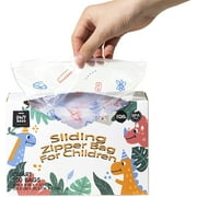 24/7 Bags 100 Count, Quart Size Children Slider Bags, 4 Different Fun Designs, BPA-Free, Expandable Bottom