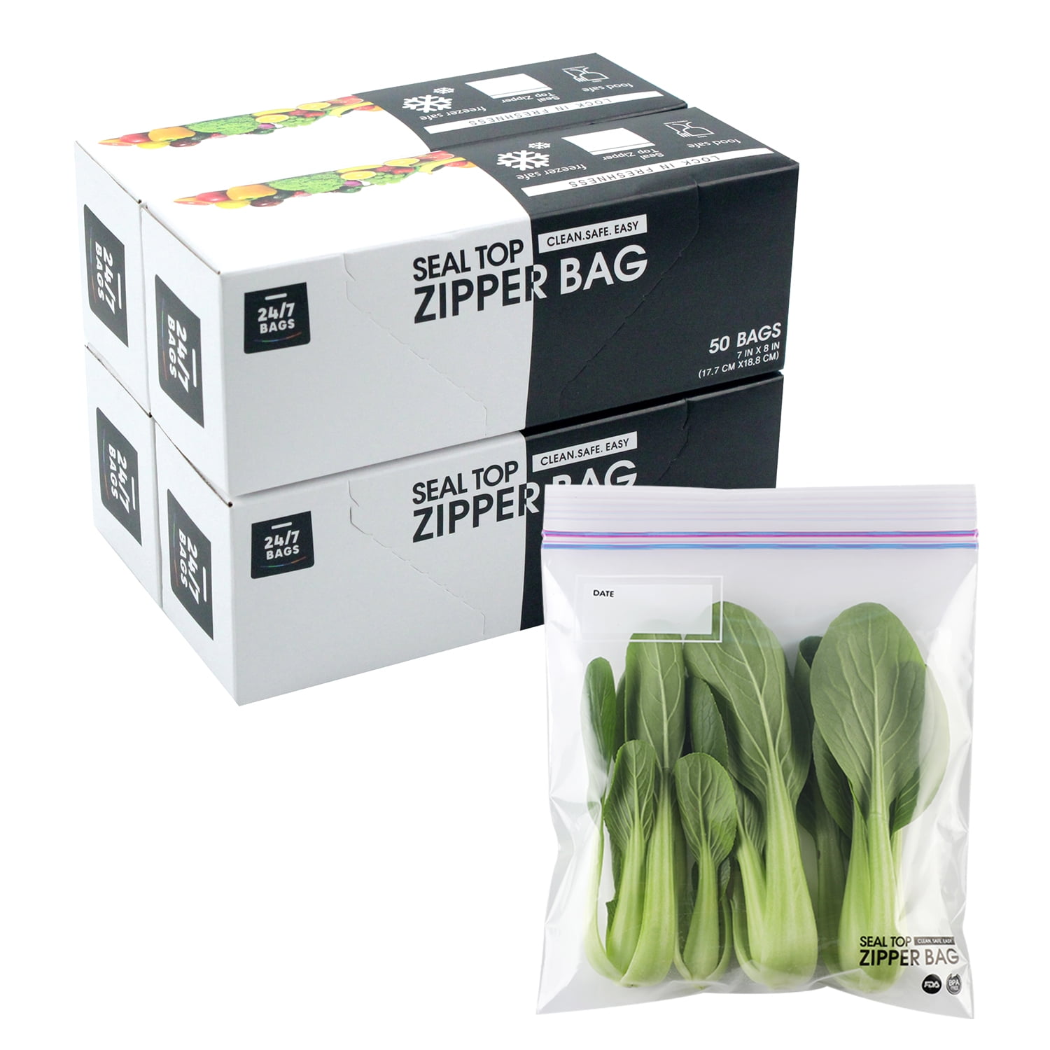 Medium Sandwich Resealable Zip Compostable Food Storage Bags (6.7 x 6.8)