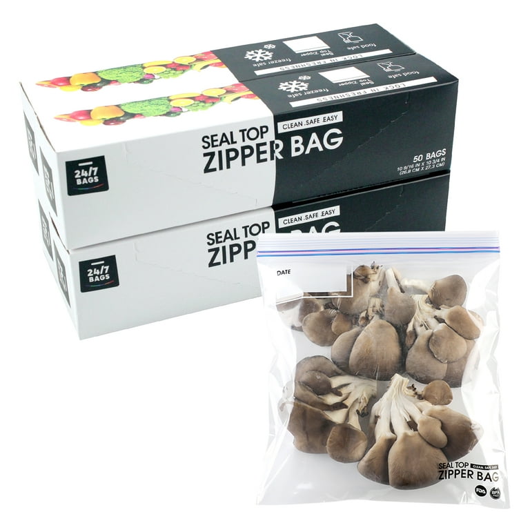 24/7 Bags- Jumbo Double Zipper 20 Gallon Bags, 9 Count, Stand and Fill,  Carry Handle, BPA-Free, Air Tight Seal