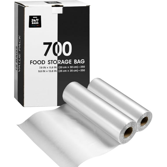 Plastic Produce Bag Roll, 700 Bags, Small & Medium, BPA-Free, Easy To Tear