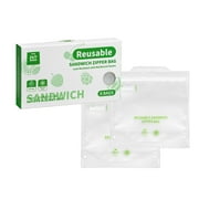 24/7 Bags Reusable Sandwich Storage Bags, 8 Pack, Double Zipper, 6 mils Thick, Freezer Safe, Zero BPA, Easy Open Tabs