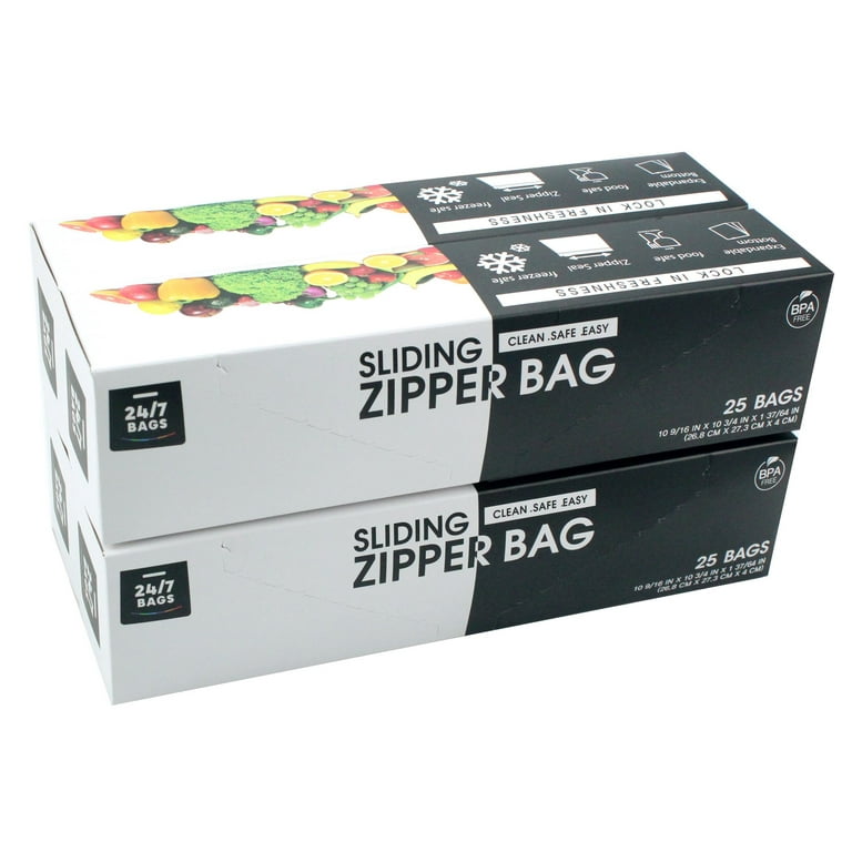 24/7 Bags – Slider Storage Bags, Gallon Size with Expandable