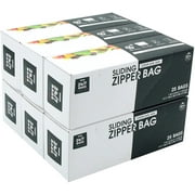 24/7 Bags - Slider Storage Bags, Quart Size with Expandable Bottom, 150 Count 6 Packs of 25