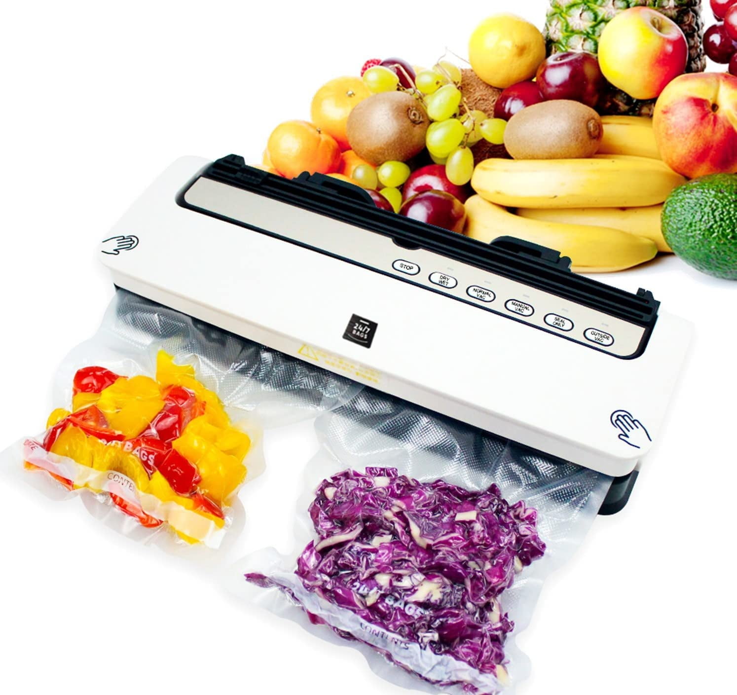 Wevac Vacuum Sealer Machine | Built-in Bag Roll Saver (Up to 50) and Cutter | Double Heat Seal | Dual Pump | Auto Lock | Commercial Grade | Ideal for