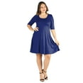 thumbnail image 1 of 24/7 Comfort Appare Elbow Sleeve Knee Length Dress, 1 of 3