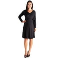 thumbnail image 1 of 24/7 Comfort Apparel Chic V-Neck Long Sleeve Maternity Wrap Dress, 1 of 2