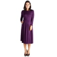 thumbnail image 1 of 24/7 Comfort Apparel Long Sleeve Fit and Flare Maternity Midi Dress, 1 of 4