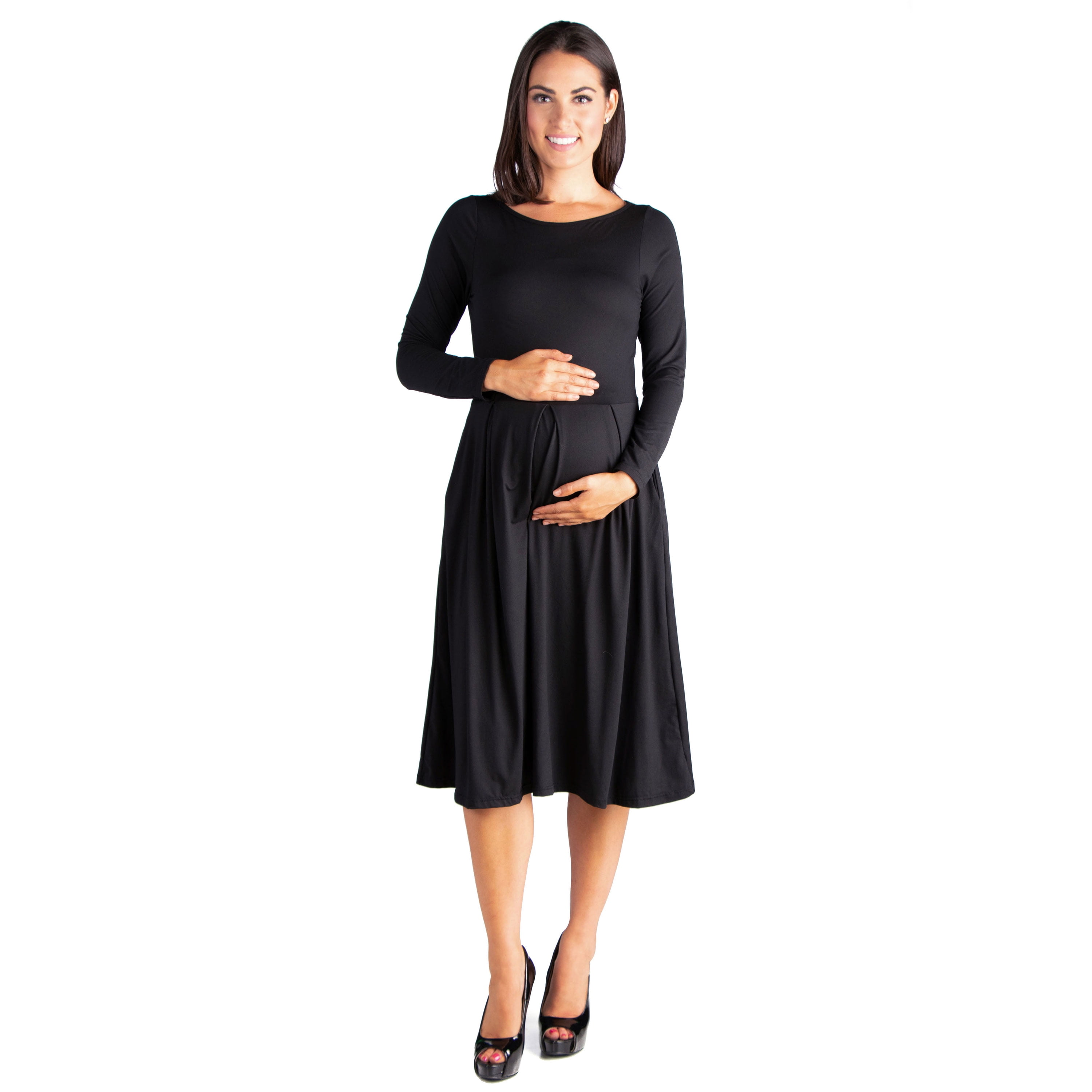 Schiffli Fit & Flare Cotton Maternity Midi Dress main image 0
