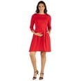 thumbnail image 1 of 24/7 Comfort Apparel Perfect Fit and Flare Maternity Pocket Dress, 1 of 4