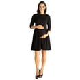 thumbnail image 1 of 24/7 Comfort Apparel Perfect Fit and Flare Maternity Pocket Dress, 1 of 4