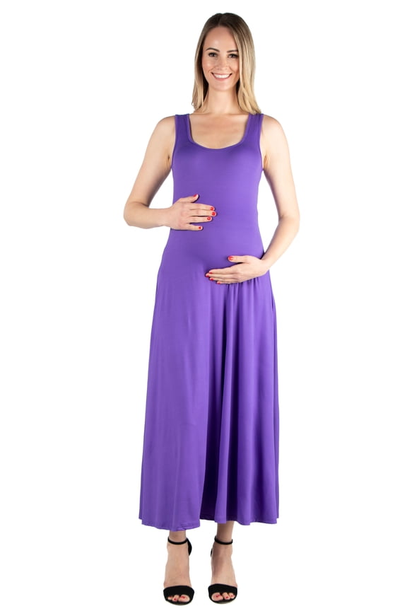 Simple A Line Maternity Tank Maxi Dress