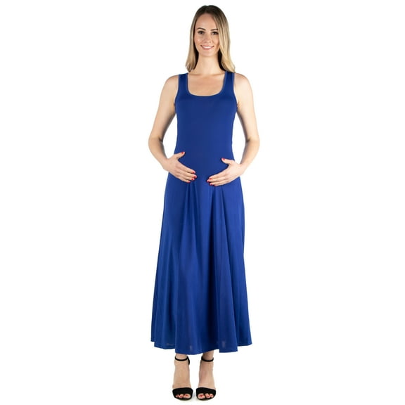 24/7 Comfort Apparel Simple A Line Maternity Tank Maxi Dress