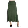 thumbnail image 1 of 24/7 Comfort Apparel Women's Elastic Waist Solid Color Maxi Skirt, 1 of 1
